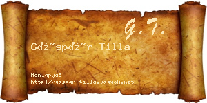 Gáspár Tilla névjegykártya